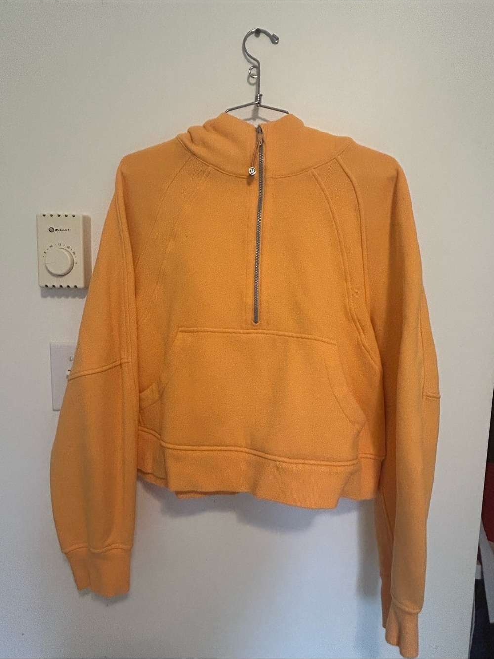 lululemon athletica Orange Cropped Half-Zip Hoodie